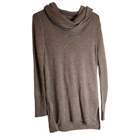 Saks fifth avenue cashmere light brown lightweight cowl neck sweater - Picture 1 of 5